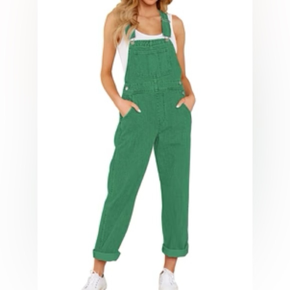 Green Denim Overalls for Women